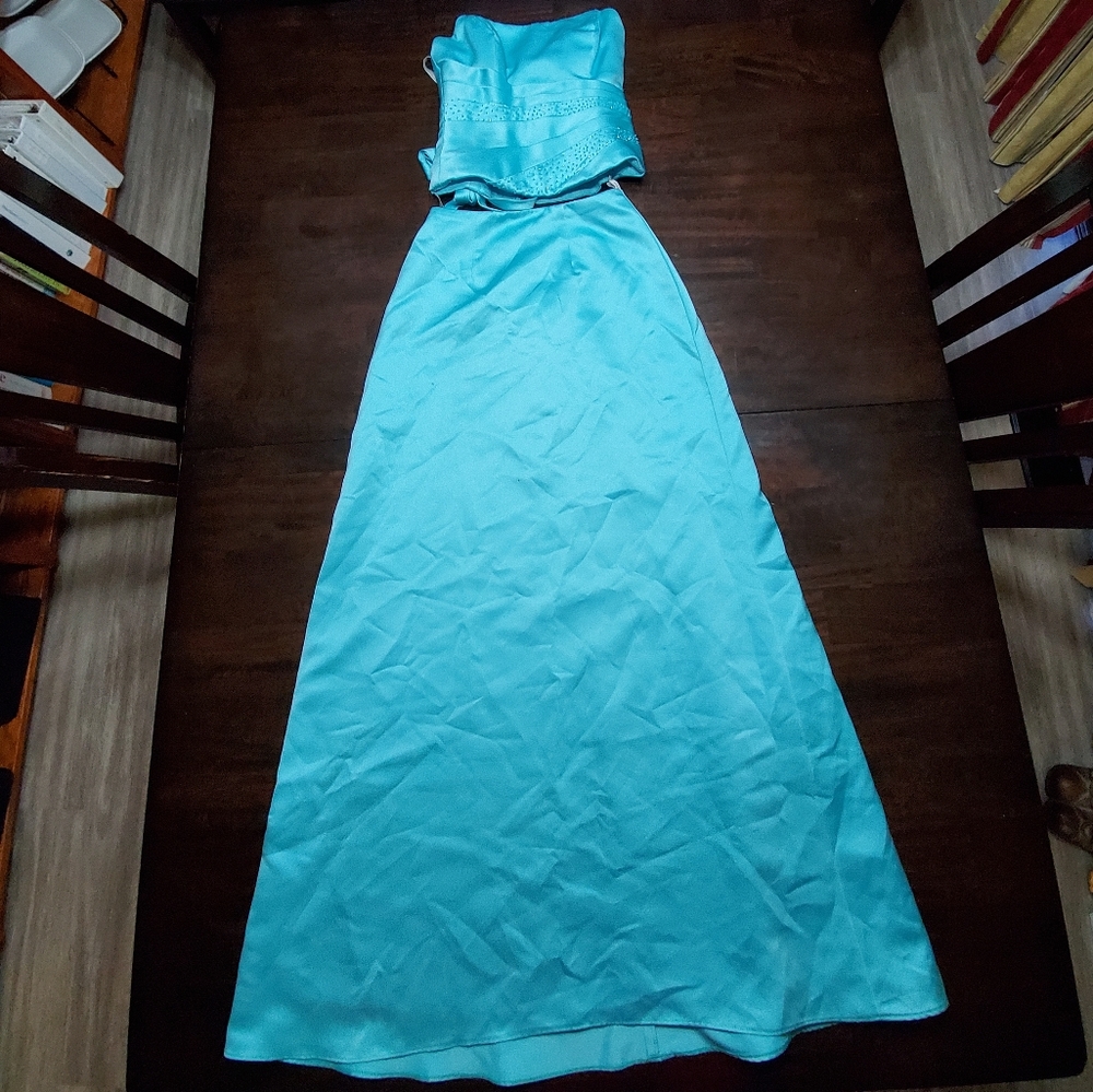 Bridesmaid blue corset two piece Alfred Angelo